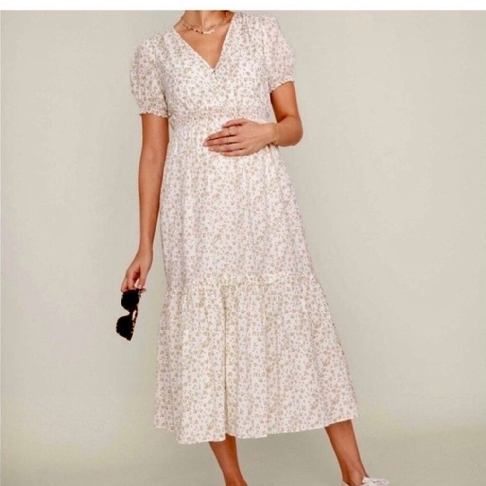 Hatch The Emmeline Floral Print Cream Maternity Dress